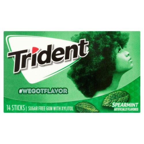 Trident Spearmint Sugar Free Gum, 14 count