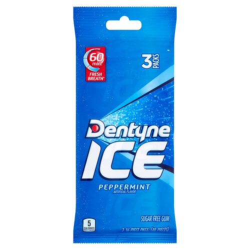 Dentyne Ice Peppermint Sugar Free Gum, 3 count