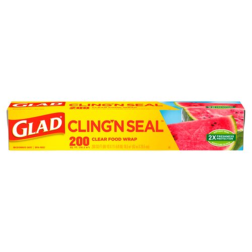 Glad Cling'n Seal 200 sq ft Clear Food Wrap