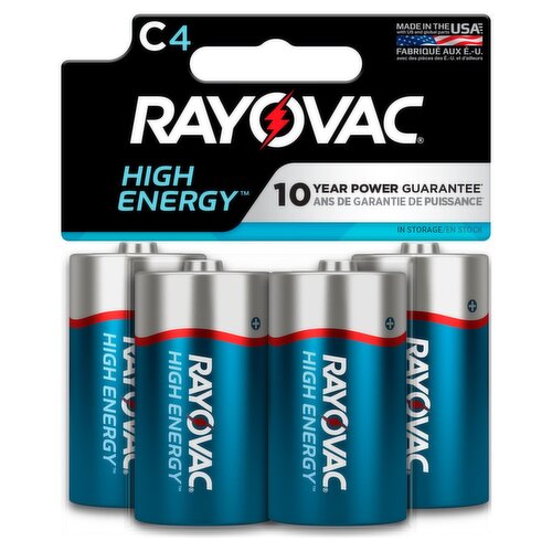 Rayovac High Energy C 1.5V Alkaline Batteries, 4 count