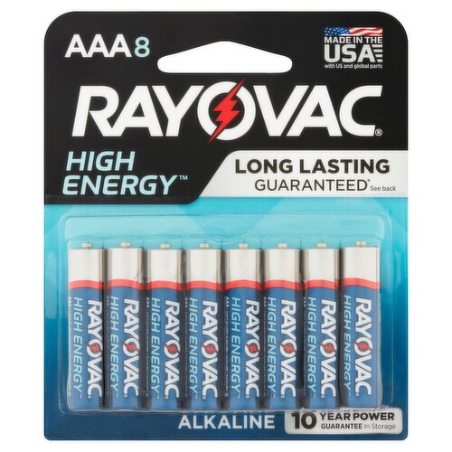 Rayovac High Energy AAA 1.5V Alkaline Batteries, 8 count