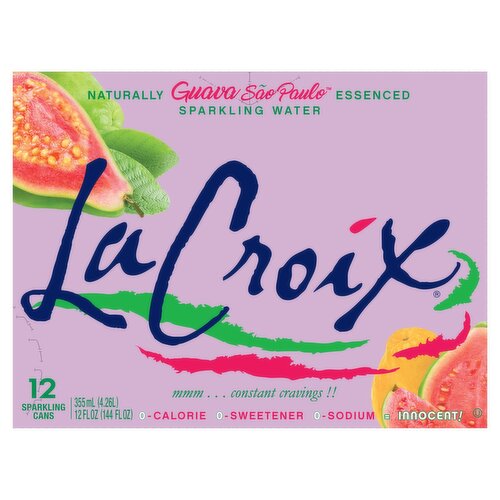 LaCroix Guava São Paulo Sparkling Water, 12 fl oz, 12 count