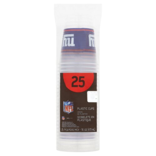 Amscan NFL 16 oz Plastic Cups, 25 count