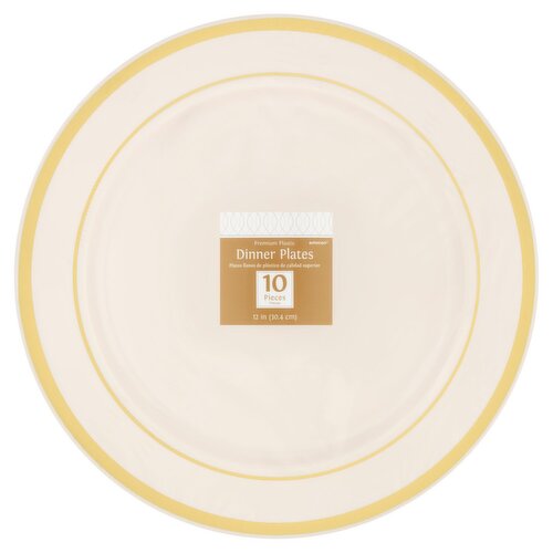 Amscan Premium Plastic 12 In Dinner Plates, 10 count