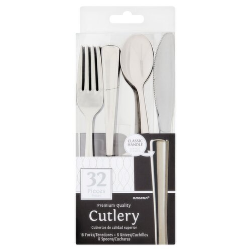 Amscan Silver Cutlery, 32 count