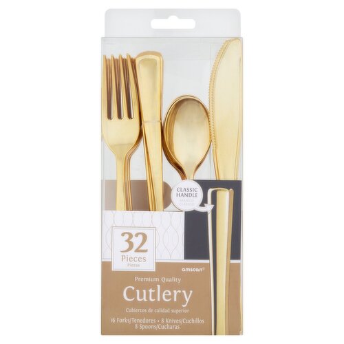 Amscan Gold Cutlery, 32 count