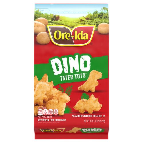 Ore-Ida Dino Tater Tots Seasoned Shredded Potatoes, 28 oz