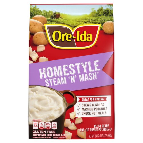 Ore-Ida Homestyle Steam 'N' Mash Pre-Cut Russet Potatoes, 24 oz