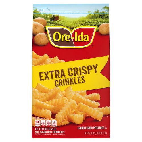 Ore-Ida Extra Crispy Crinkles French Fried Potatoes, 26 oz