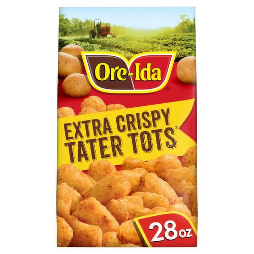 Ore-Ida Extra Crispy Tater Tots Seasoned Shredded Potatoes, 28 oz