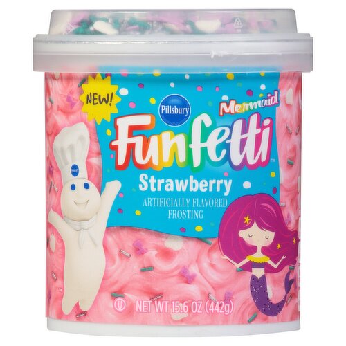 Pillsbury Funfetti Mermaid Strawberry Frosting, 15.6 oz