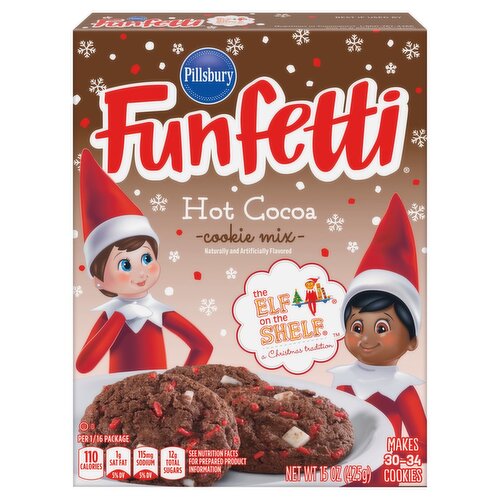 Pillsbury Funfetti Santaverse The Elf on the Shelf Hot Cocoa Cookie Mix, 15 oz