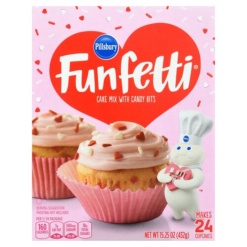 Pillsbury Funfetti Valentine Cake Mix with Candy Bits, 15.25 oz