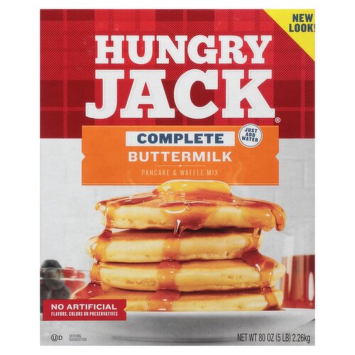 Hungry Jack Complete Buttermilk Pancake & Waffle Mix, 80 oz