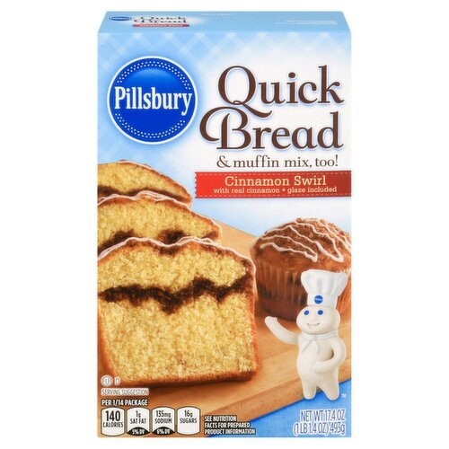 Pillsbury Cinnamon Swirl Quick Bread & Muffin Mix, 17.4 oz