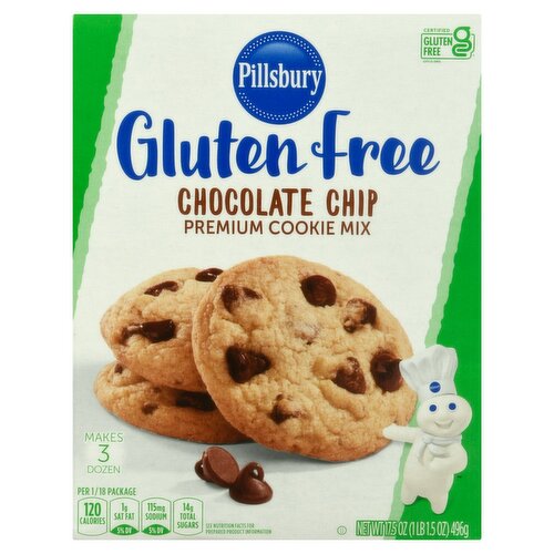 Pillsbury Gluten Free Chocolate Chip Premium Cookie Mix, 17.5 oz