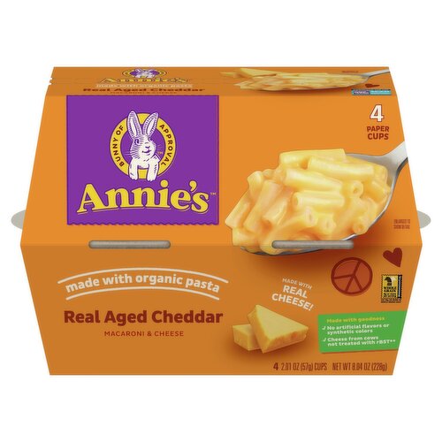 Annie's Real Aged Cheddar Macaroni & Cheese, 2.01 oz, 4 count - ShopRite