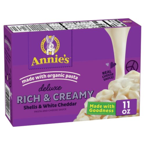 Annie's Deluxe Rich & Creamy Shells & White Cheddar Pasta and Cheese Sauce, 11 oz