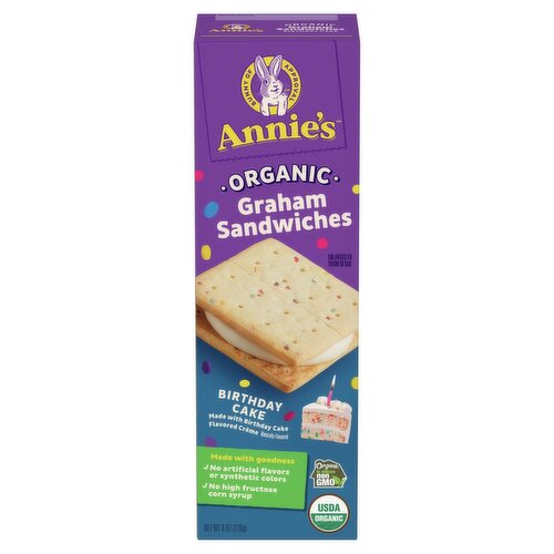 Annie's Organic Birthday Cake Graham Sandwiches, 8 oz