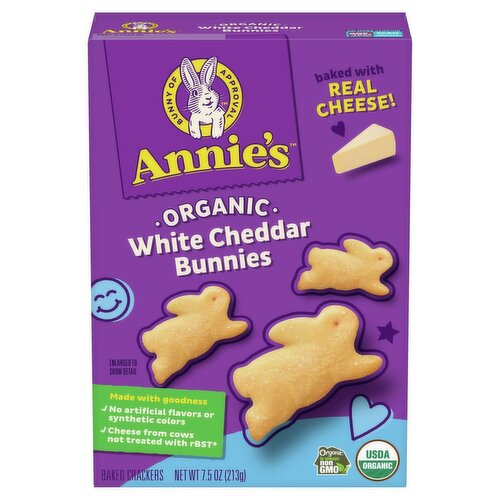 Annie's Organic White Cheddar Bunnies Baked Crackers, 7.5 oz