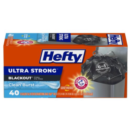 Hefty Ultra Strong Blackout Clean Burst Trash Bags