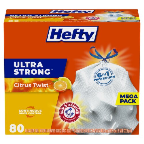 Hefty Ultra Strong Citrus Twist 13 Gallon Trash Bags