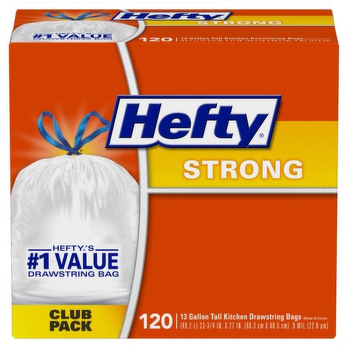 Hefty Strong 13 Gallon Drawstring Trash Bags