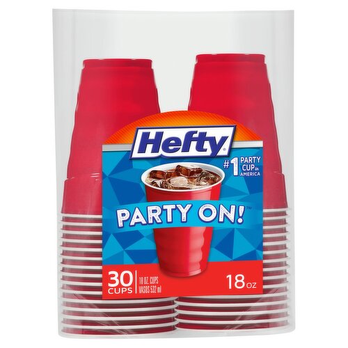 Hefty Party On! Red Disposable Plastic 18 oz Cups