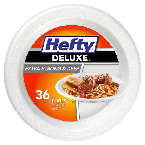 Hefty Deluxe 9 Inch Round White Foam Plates