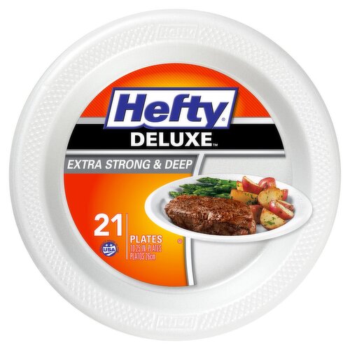 Hefty Deluxe 10.25 Inch Round White Foam Plates