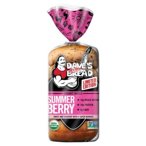 Dave's Killer Bread Summer Berry Organic Bagels Limited Edition, 16.75 oz