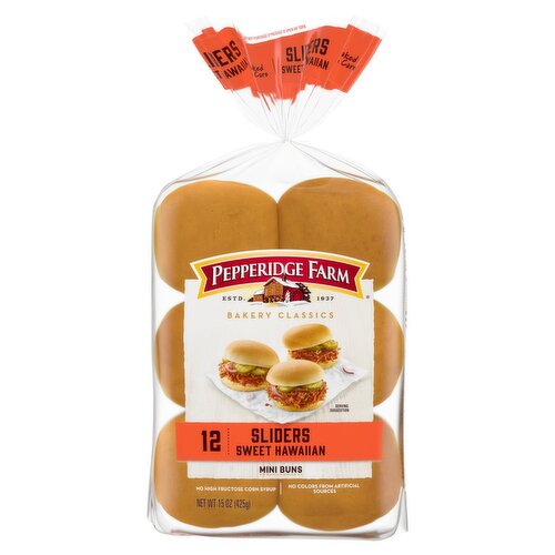 Pepperidge Farm Bakery Classics Sliders Sweet Hawaiian Mini Buns, 12 count, 15 oz