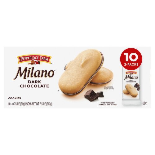 Pepperidge Farm Milano Dark Chocolate Cookies, Multi-Pack Tray, 0.75 oz, 10 count