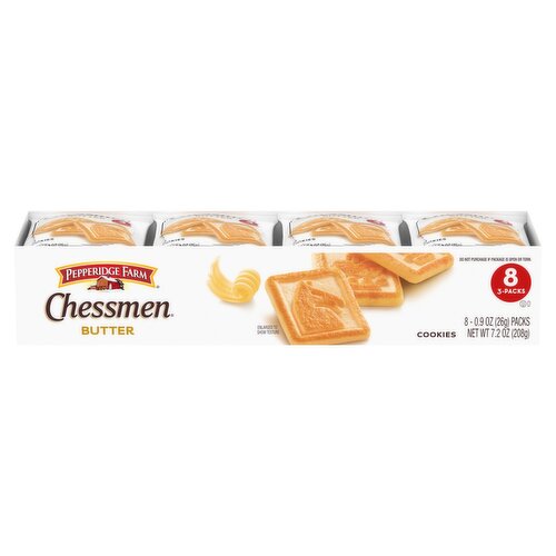 Pepperidge Farm Chessmen Butter Cookies, 0.9 oz, 8 count