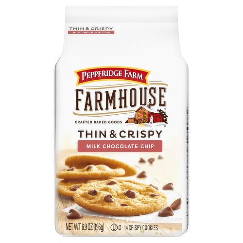 Pepperidge Farm Thin & Crispy Farmhouse Milk Chocolate Chip Cookies, 14 count, 6.9 oz