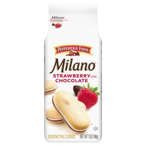 Pepperidge Farm Milano Strawberry Chocolate Flavored Distinctive Cookies, 15 count , 7 oz