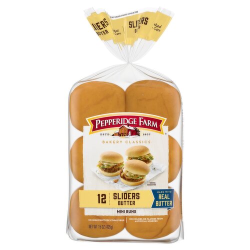 Pepperidge Farm Bakery Classics Sliders Butter Mini Buns, 12 count, 15 oz