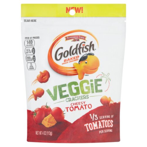 Pepperidge Farm Goldfish Veggie Cheesy Tomato Baked Snack Crackers, 4 oz