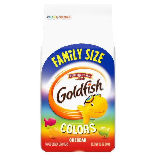 Pepperidge Farm Goldfish Colors Cheddar Baked Snack Crackers Family Size, 10 oz