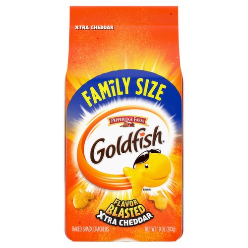 Pepperidge Farm Goldfish Flavor Blasted Xtra Cheddar Baked Snack Crackers Family Size, 10 oz