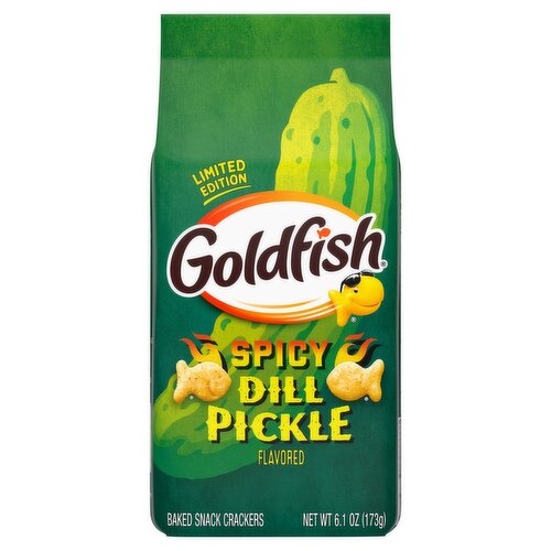 Goldfish Spicy Dill Pickle Flavored Baked Snack Crackers Limited Edition, 6.1 oz