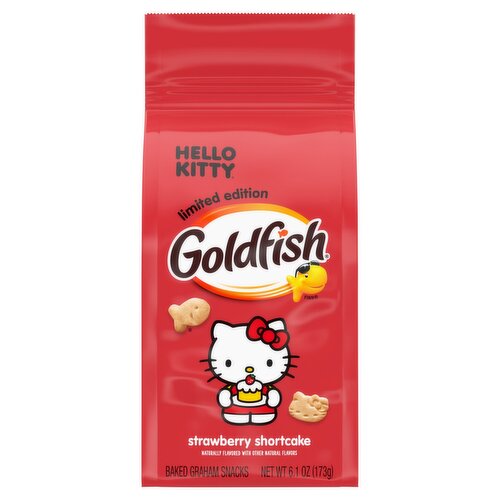 Goldfish Hello Kitty Strawberry Shortcake Baked Graham Snacks Limited Edition, 6.1 oz