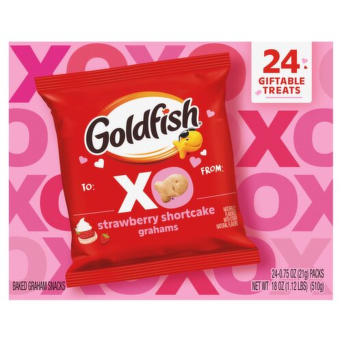 Goldfish Strawberry Shortcake Baked Graham Snacks, 0.75 oz, 24 count