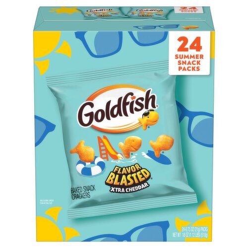 Goldfish Flavor Blasted Xtra Cheddar Baked Snack Crackers, 0.75 oz, 24 count
