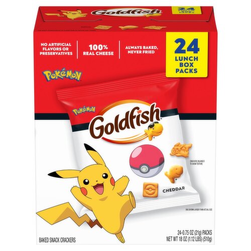 Goldfish Pokémon Cheddar Baked Snack Crackers, 0.75 oz, 24 count