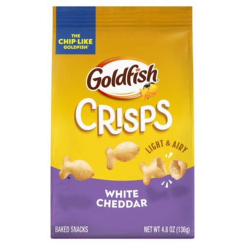 Goldfish Crisps White Cheddar Baked Snacks, 4.8 oz