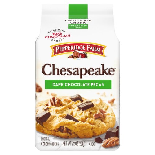 Pepperidge Farm Chesapeake Dark Chocolate Pecan Crispy Cookies, 8 count, 7.2 oz