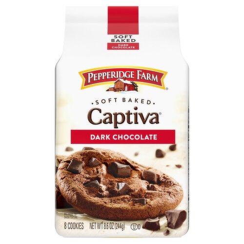 Pepperidge Farm Captiva Soft Baked Dark Chocolate Cookies, 8 count, 8.6 oz