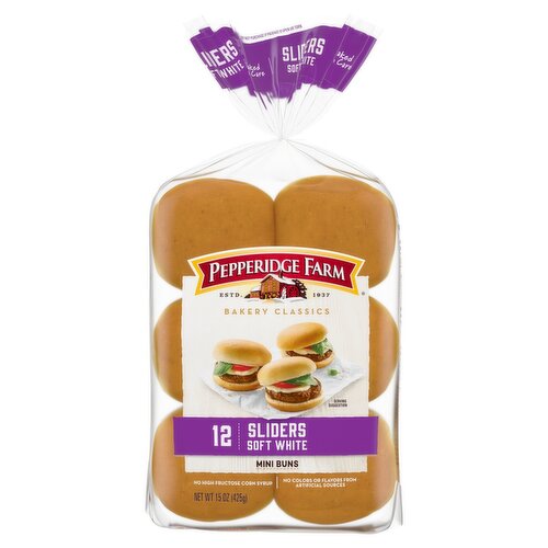 Pepperidge Farm Bakery Classics Sliders Soft White Mini Buns, 12 count, 15 oz