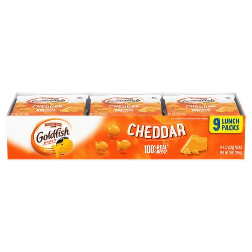 Pepperidge Farm Goldfish Cheddar Baked Snack Crackers Lunch Packs, 1 oz, 9 count